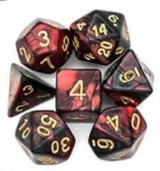 Set de 7 dados Color Mixed - Rojo y Negro (AC-BL10)